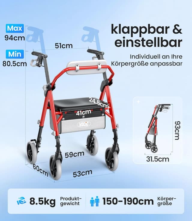 Thumbnail 6 de VOCIC Z11 Rollator 172 kg 🦽