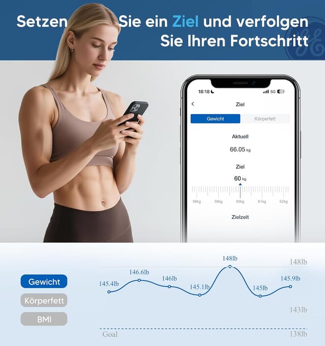 Thumbnail 4 de GE Körperfettwaage Digital mit Großem Display