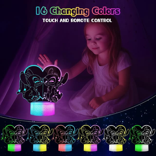 Thumbnail 1 de Dagydali Stitch 3D LED Nachtlicht 16 Farben