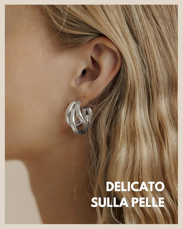 Detalle 2 de Orecchini a Cerchio Triple 20 mm