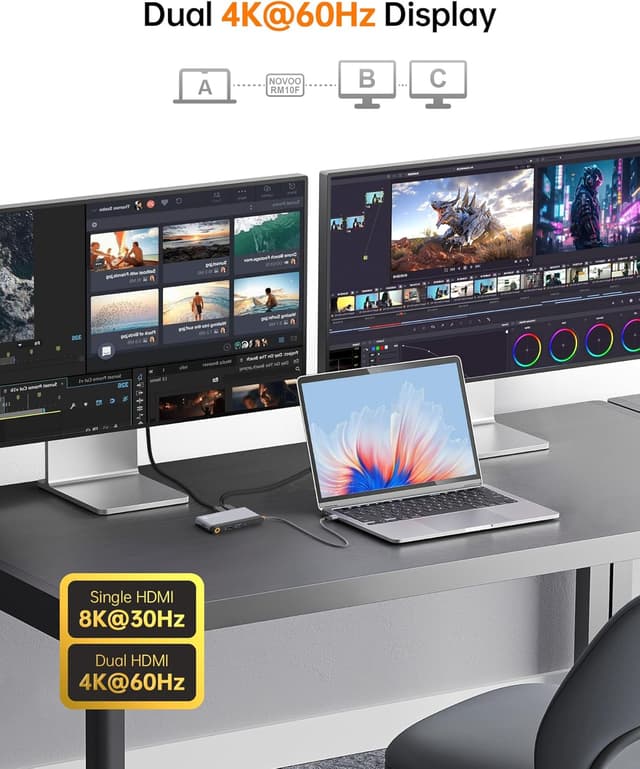 Detalle de NOVOO Docking Station USB C Hub