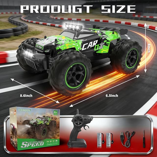 Detalle de Carox ferngesteuertes Auto (2,4 GHz, 26 km/h) 1:18 Offroad-Monstertruck mit LED-Beleuchtung