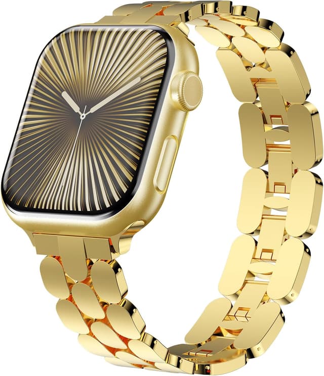 Detalle de Women’s Stainless Steel Dressy Watch Band (Adjustable Metal Strap) for Apple Watch 41mm/40mm/38mm/42mm/46mm/49mm/45mm/44mm