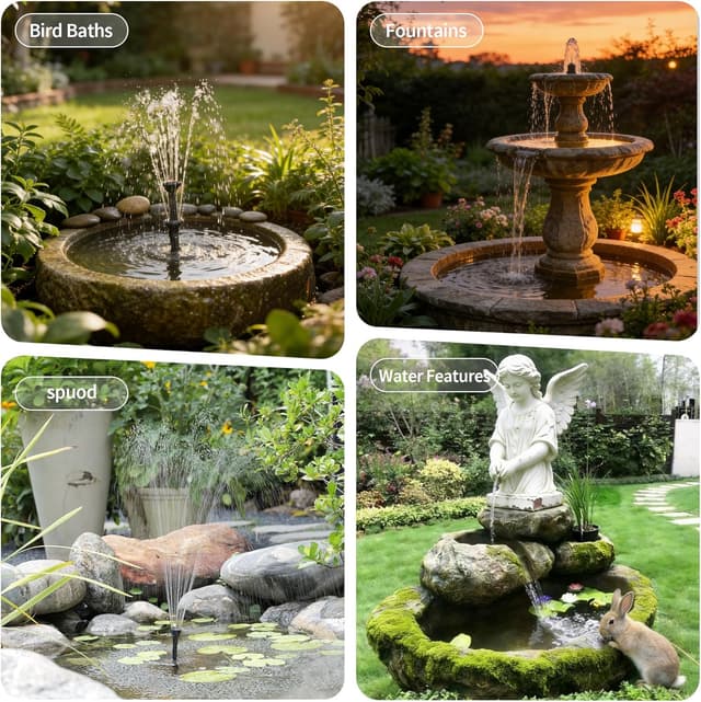 Detalle 1 de POPOSOAP solar bird bath pump 8W