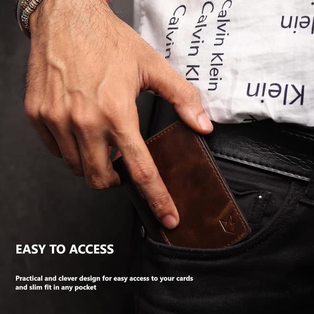 Detalle 1 de FOXHACKLE Leder Kreditkartenetui mit 6 Fächern