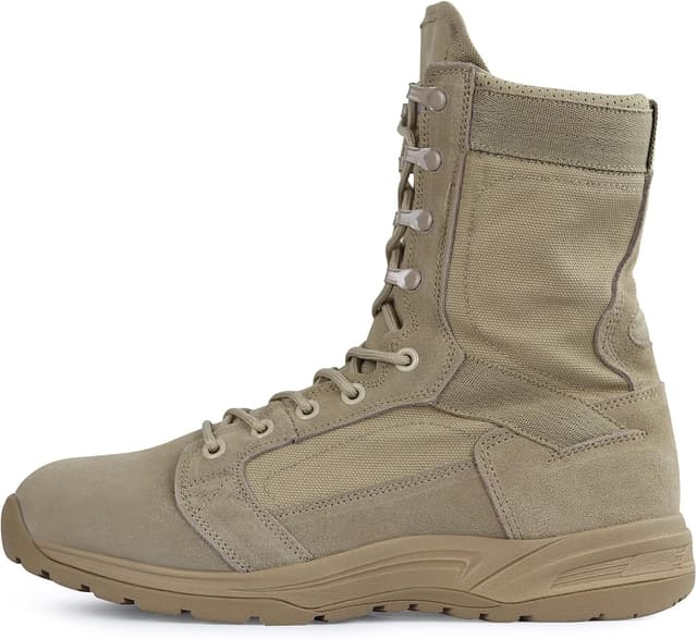 Detalle de QUNLON Men’s Military Tactical Boots – Durable ankle boots for outdoor work & motorcycle riding