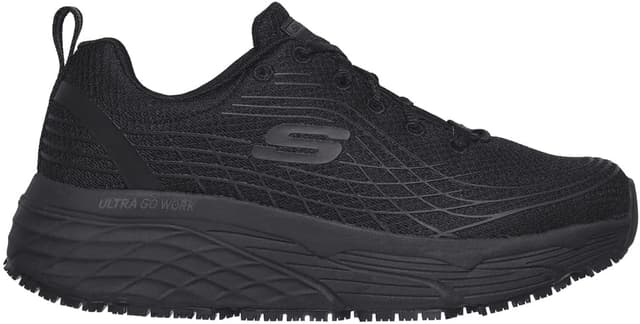 Detalle de Skechers Max Cushioning Elite SR BasketFemme : baskets à lacets rembourrées et antidérapantes pour un usage au quotidien