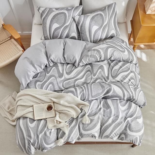 Thumbnail 2 de Lekesky Funda Nórdica 220x240cm 🛏 Gris 3 piezas