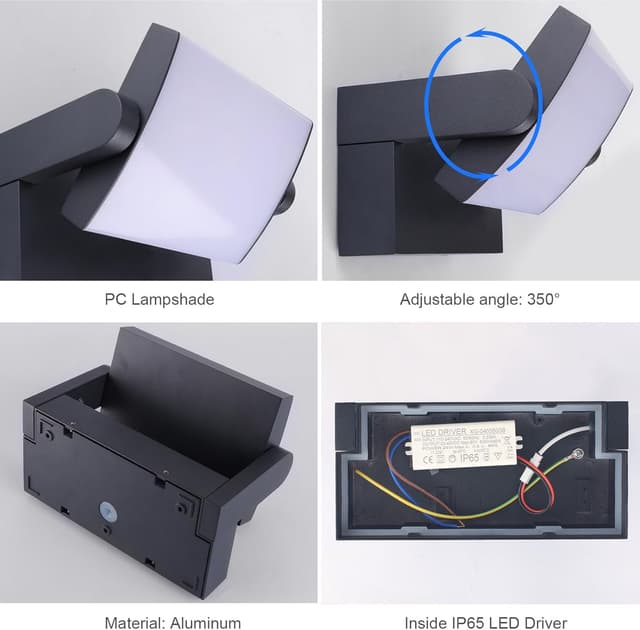 Detalle 2 de Klighten 24W LED Aplique de Pared Moderno 🌟 IP65