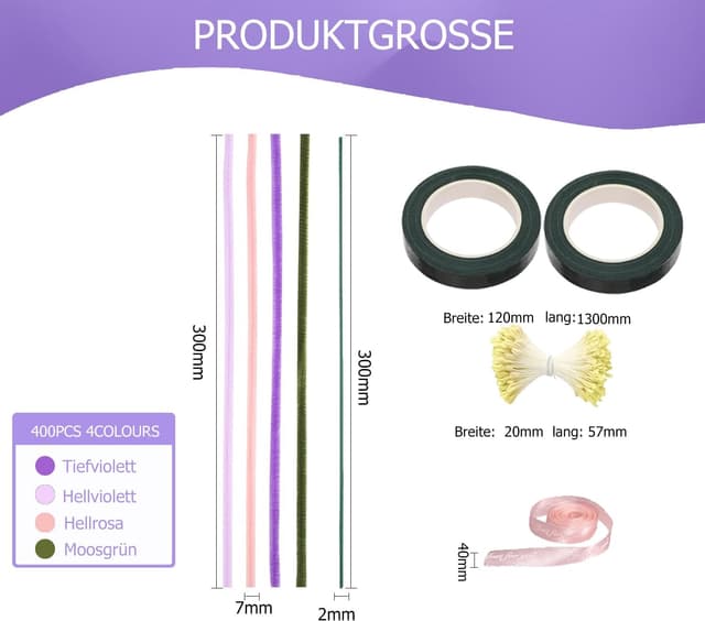 Thumbnail 2 de Blumenstrauß Pfeifenreiniger Set 400-teilig