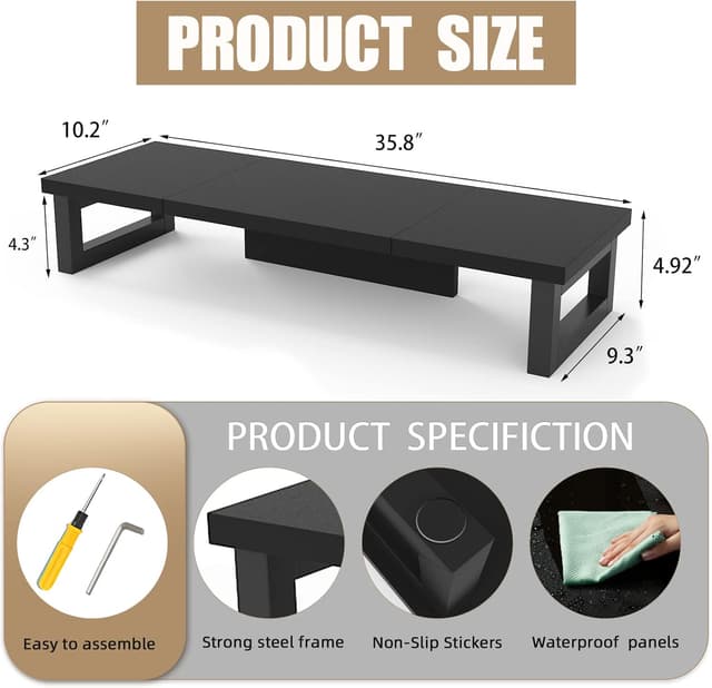 Detalle de WESTREE Dual Monitor Stand Riser for 2