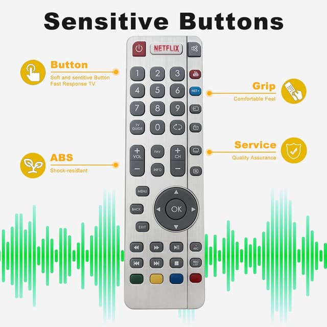 Detalle de VINABTY Replacement SHW/RMC/0116 remote control for Sharp LCD TVs (infrared)