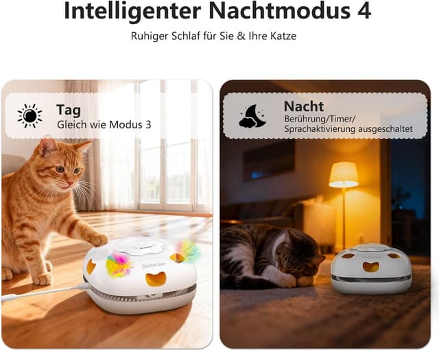 Detalle 2 de GoldenSun Katzenspielzeug 4‑in‑1 Wiederaufladbar