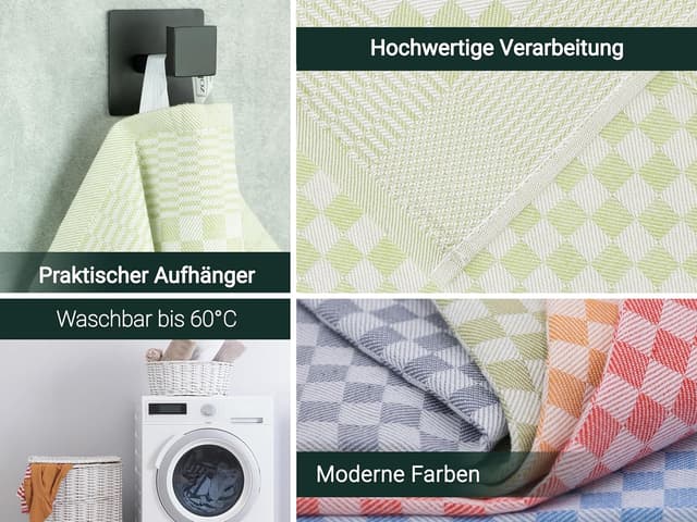 Detalle 2 de ZOLLNER 10er Set Geschirrtücher 46x70 cm
