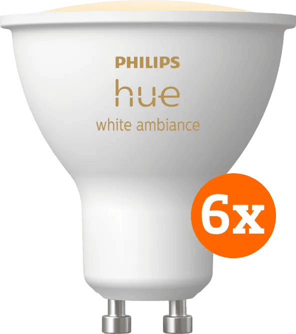 Detalle de Philips Hue White Ambiance GU10 6er-Pack