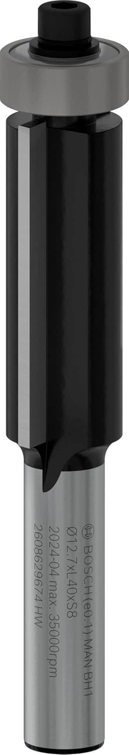 Detalle de Bosch fraise à araser PRO pour roulement inférieur (araser le bois, emmanchement 8 mm, Ø 12,7 mm)