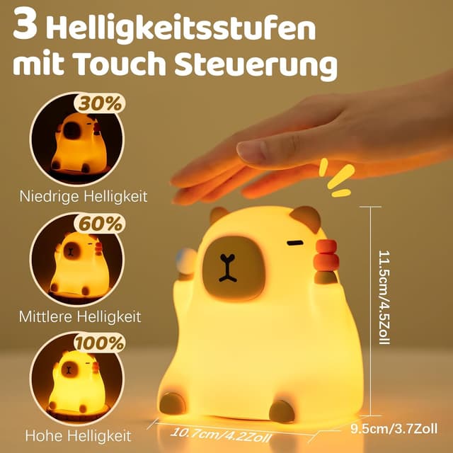 Detalle 2 de NesveCit Capybara Nachtlicht mit Timer