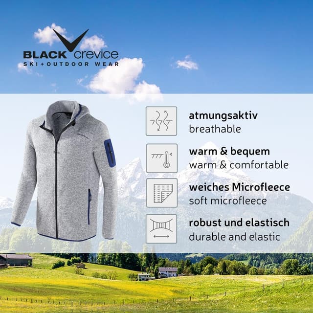 Detalle 2 de Black Crevice giacca pile traspirante uomo