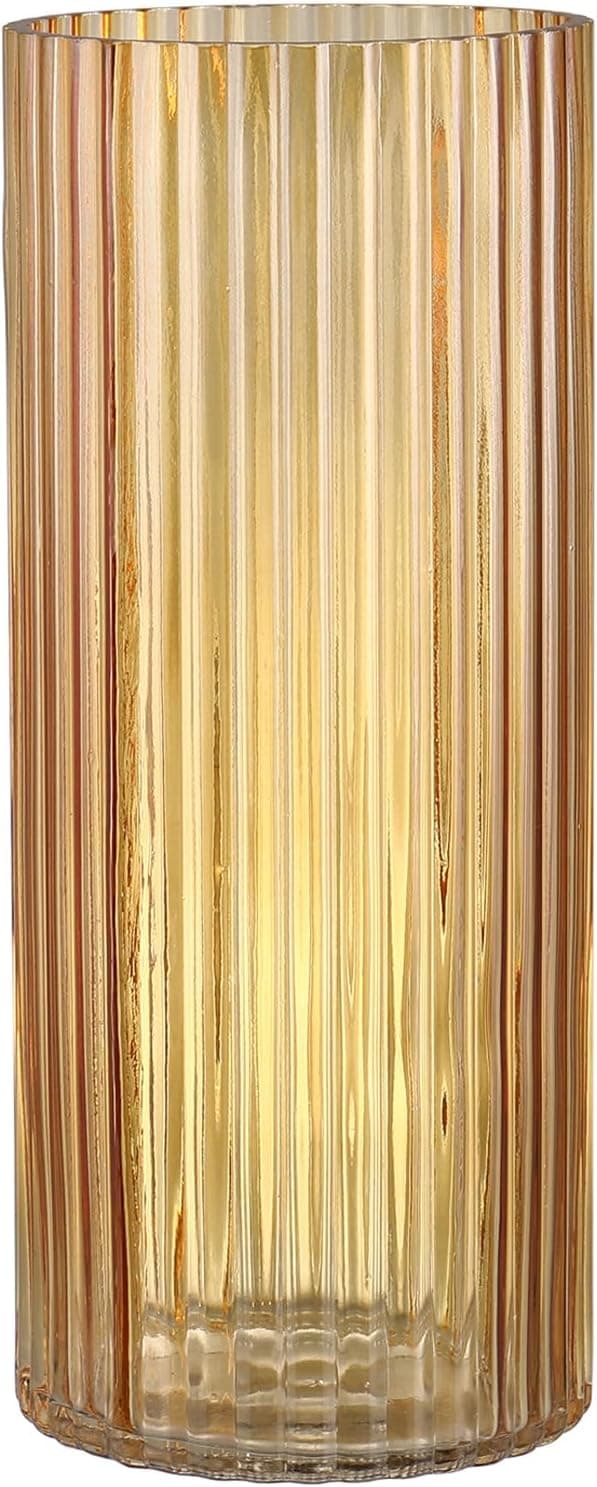 Imagen de KAYLETIN Vase en verre ambré 30 cm en OfertitasTOP