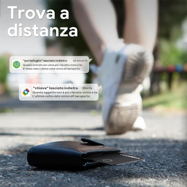 Detalle de VOCOlinc Air Card Tag (2 pezzi) tracker Bluetooth ricaricabile per portafoglio, bagagli e zaini