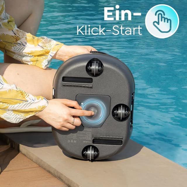 Detalle 2 de TALOSBO (2026 Upgrade) S1PRO Poolroboter – Akku-Poolsauger mit Selbsteinparkfunktion, bis 120 Min Laufzeit für Flachböden bis 100 m²