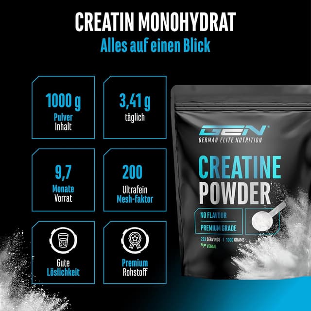 Detalle 2 de Creatin Monohydrat Pulver 1000 g
