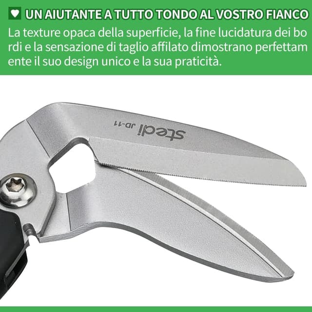 Detalle 2 de Stedi forbici per tappeti da 22 cm, universali con lame dentellate in acciaio inox carbonizzato