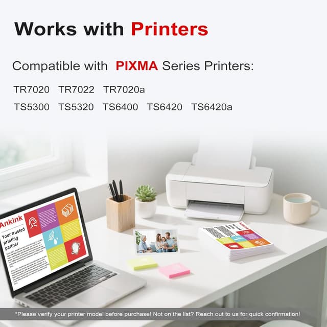 Detalle de Ankink Compatible Ink Cartridges (PG 260 XL / CL 261 XL) Black + Color 2-Pack for Canon 260XL 261XL Printers