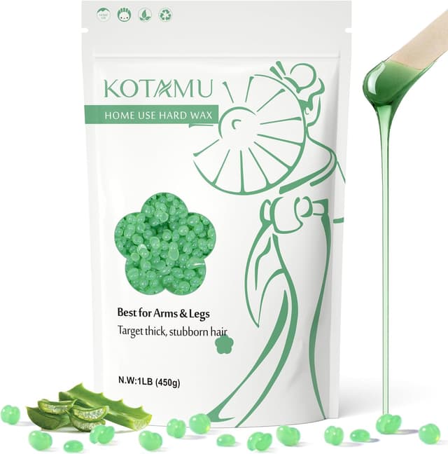 Detalle de KOTAMU Cera dura 1lb per depilazione senza strisce, adatta anche a pelli sensibili