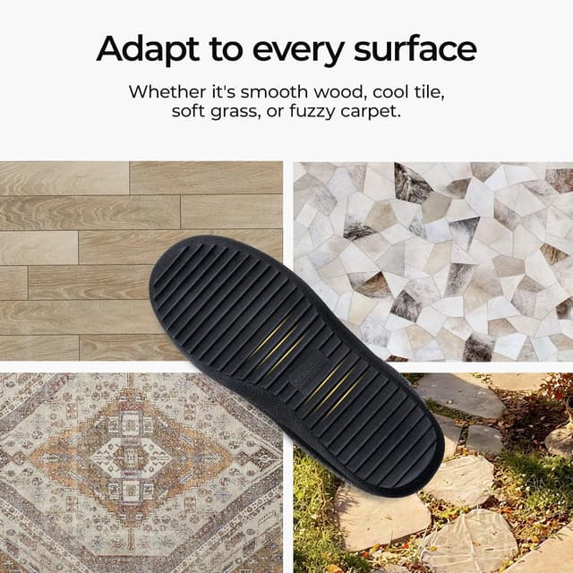 Detalle de MERRIMAC Men's Slip-on Slippers with Memory Foam & Non-slip TPR Sole