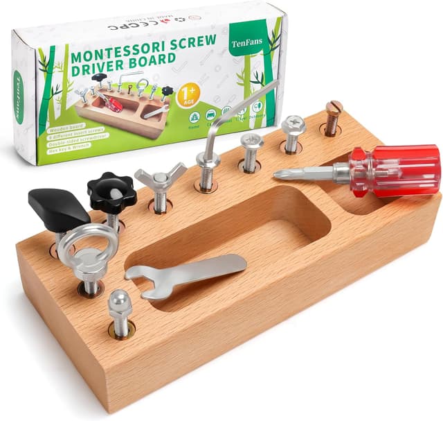 Detalle de TenFans Montessori screwdriver board for fine motor