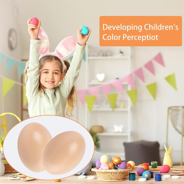 Thumbnail 3 de Holzeier Nesteier 5 Stück 6×4,5 cm 🐣