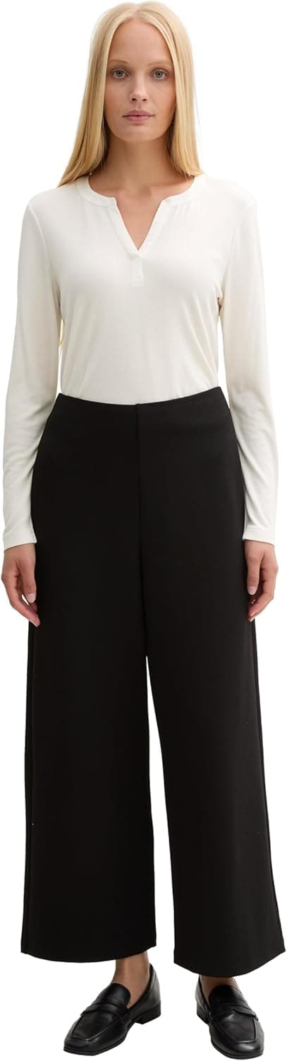 Detalle de TOM TAILOR maglietta donna a maniche lunghe in lyocell (BE PART) – vestibilità regolare