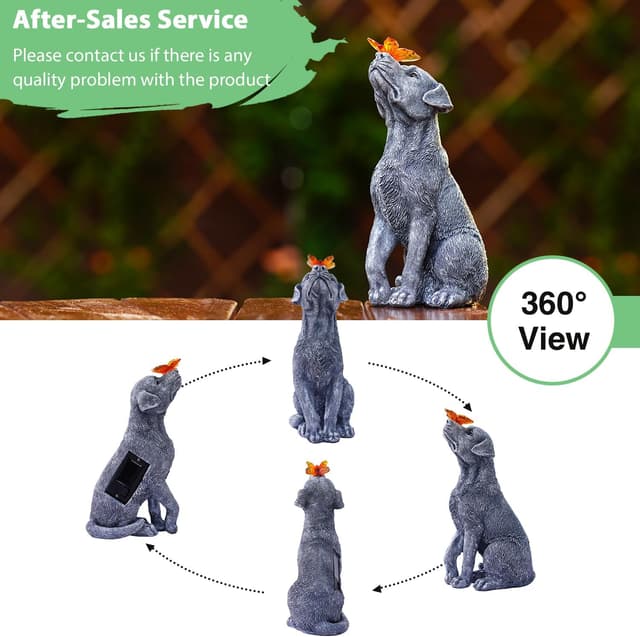 Detalle 2 de Yeomoo Dog Garden Ornament with Solar Butterfly