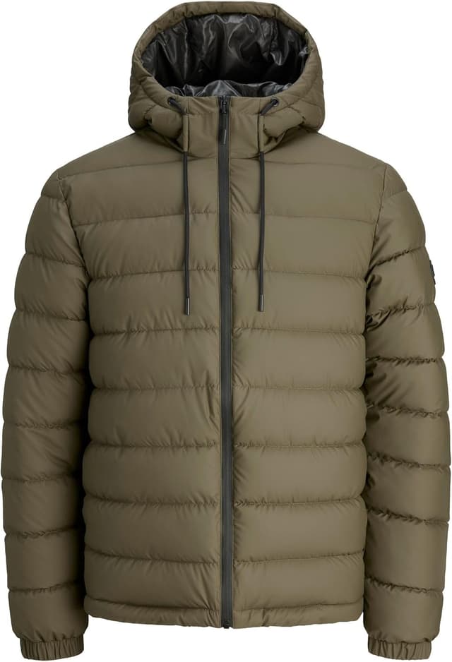 Detalle 1 de Jack & Jones Jcopoint Pu Puffer Jacket : la doudoune homme avec capuche pour l’hiver