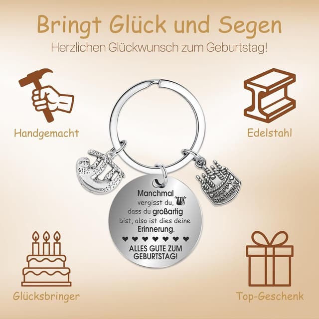 Thumbnail 5 de Farbeele Anti-Stress Faultier Schlüsselanhänger 6x7,5 cm