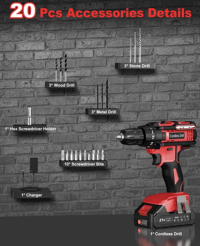 Thumbnail 6 de MHPRO Cordless Drill 21V 42N.m