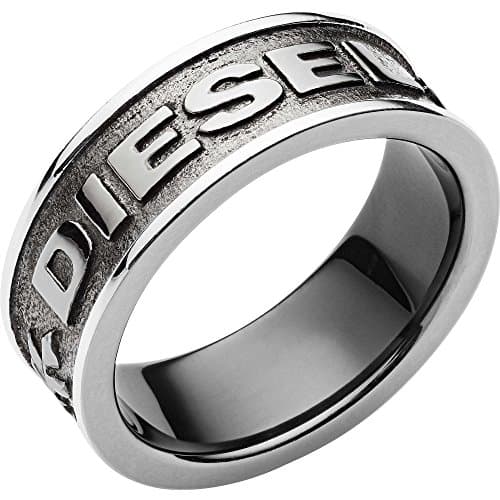 Detalle de Diesel anillos de acero inoxidable para hombre en color gunmetal (medidas disponibles 8, 9, 10 y 11.5)