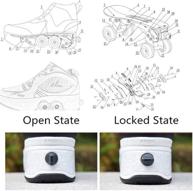 Detalle 2 de Schuhe mit Rollen Rollschuhe Skate 2-in-1