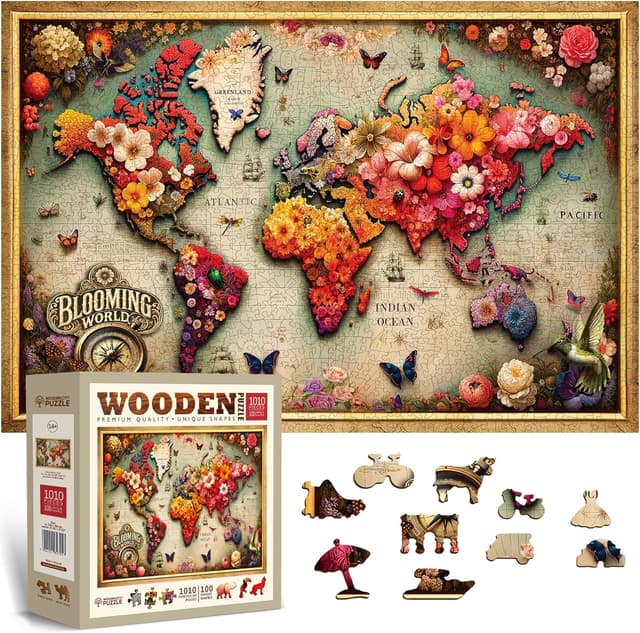 Imagen de WOODEN.CITY Holzpuzzle 1000 Teile 52 x 37,5 cm en OfertitasTOP