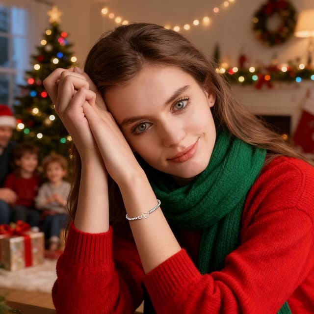 Detalle 2 de Jbniuay Pulsera Corazón Infinito Plata 925