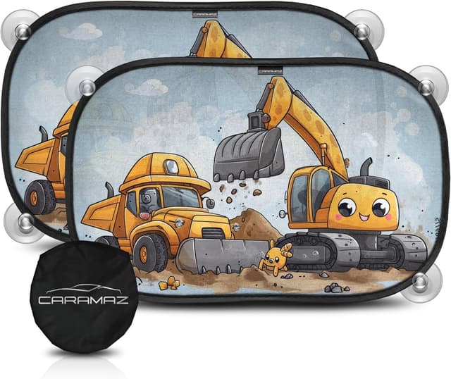 Detalle de CARAMAZ Opti-Dark Sonnenschutz Auto Baby mit UV-Schutz (GSM100+) inkl. Saugnapf, 51x31 cm – 2er-Set