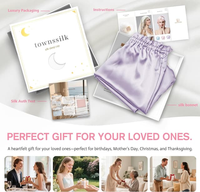 Detalle de Cuffia in seta per dormire 22 momme