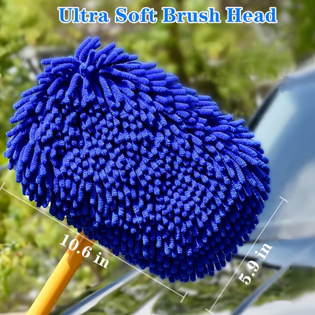 Detalle de MVEQRRN Upgrade Car Wash Brush Mop Kit with Long Handle and Scratch-Free Replacement Heads