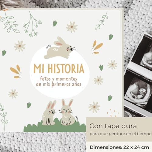 Detalle 2 de HuBorns HUBORNS: libro de recuerdos del bebé (nacimiento a 5 años) con álbum y diario