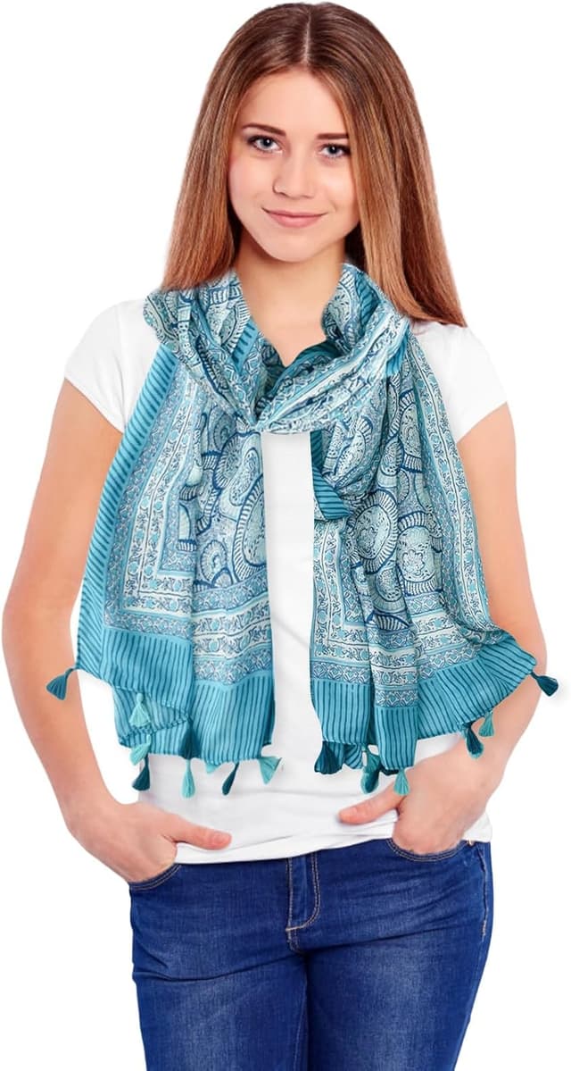 Detalle de prinfantasy long women’s scarf shawl wrap (180 x 85cm) for evening, wedding & everyday wear