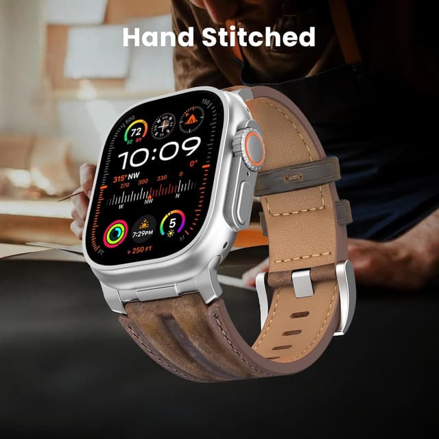 Detalle 1 de Genuine leather Apple Watch strap 49mm