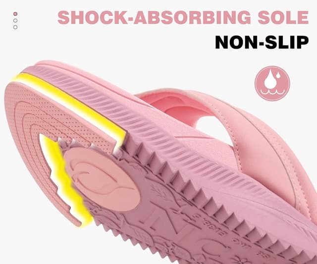 Detalle 2 de ONCAI Women’s Orthotic Cushion Flip Flops Recovery Sandals with Arch Support (Size 4–10)