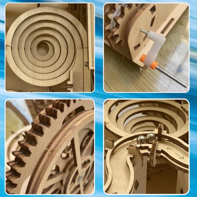 Detalle 2 de 3D Wooden Marble Run Puzzle Kit 14+