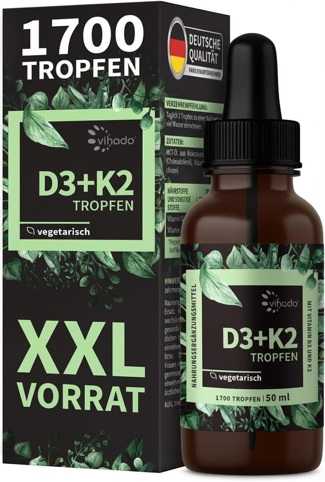Detalle de Vihado Vitamin D3 K2 Tropfen 1000 IE